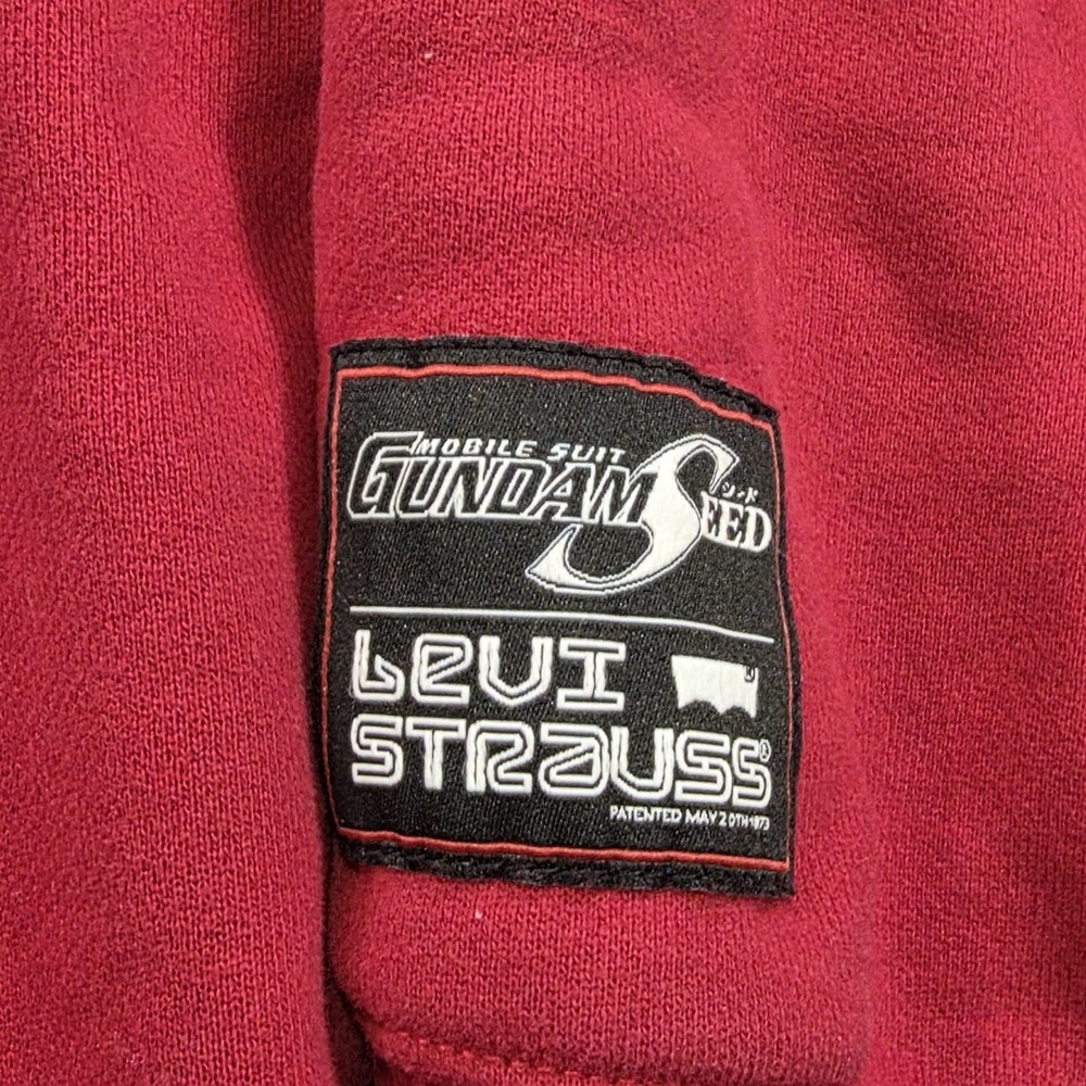 Levi Strauss Hoodie Mens Medium Red Mobile Suit Gundam Seed Anime Sweatshirt - Picture 4 of 15